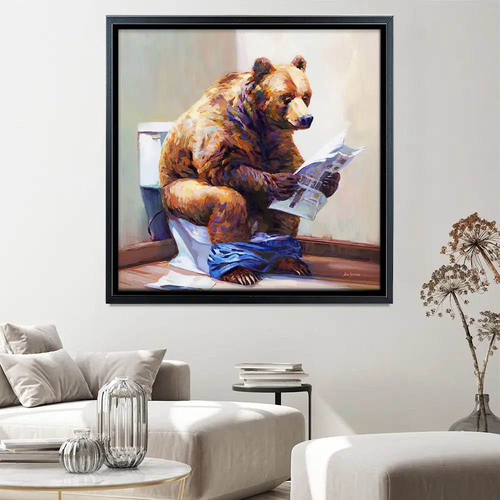 The Informed Bear Square Canvas Print The Informed Bear Square Canvas Print wall art product Leon Devenice