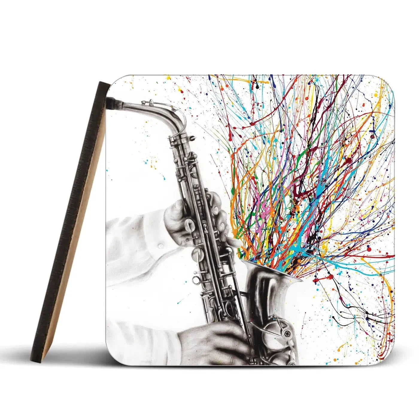 The Jazz Saxophone Coaster Set Rainbow Soul Tree Coaster Set | Rainbow Soul Tree Art Coasters wall art product Ashvin Harrison