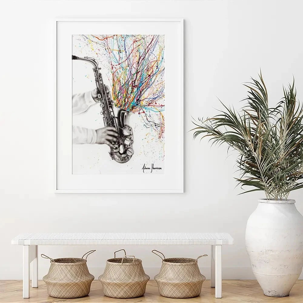The Jazz Saxophone Framed Art Print The Jazz Saxophone Framed Art Print wall art product Ashvin Harrison