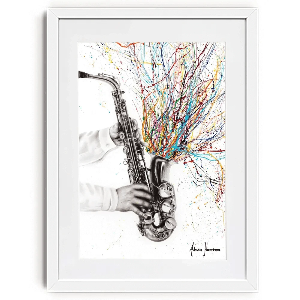 The Jazz Saxophone Framed Art Print The Jazz Saxophone Framed Art Print wall art product Ashvin Harrison