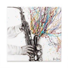 The Jazz Saxophone Square Canvas Print The Jazz Saxophone Square Canvas Print wall art product Ashvin Harrison