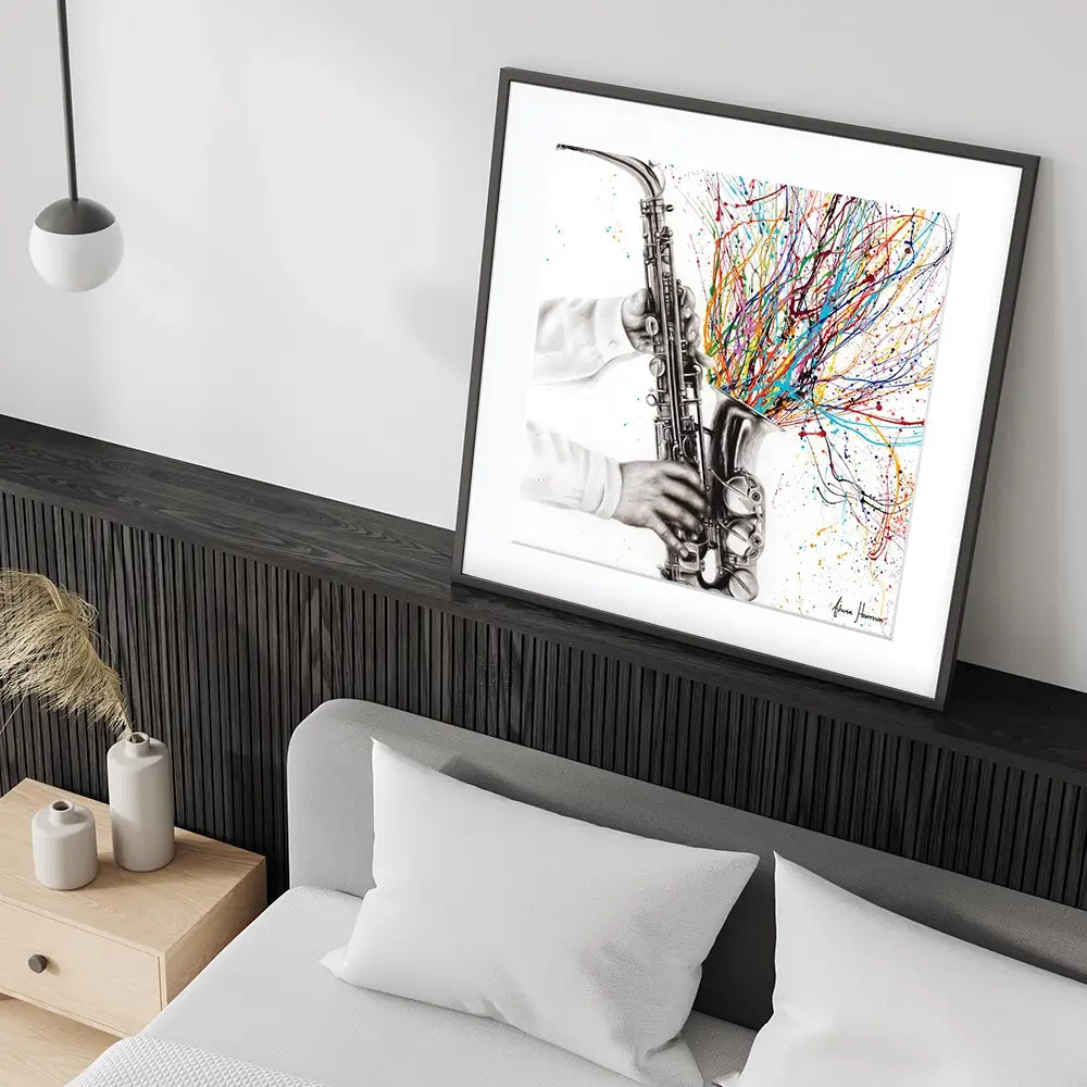 The Jazz Saxophone Square Framed Art Print The Jazz Saxophone Square Framed Art Print wall art product Ashvin Harrison