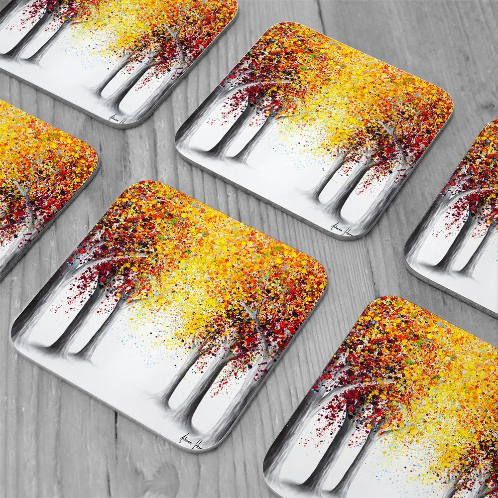 The Journey Continues Coaster Set Rainbow Soul Tree Coaster Set | Rainbow Soul Tree Art Coasters wall art product Ashvin Harrison