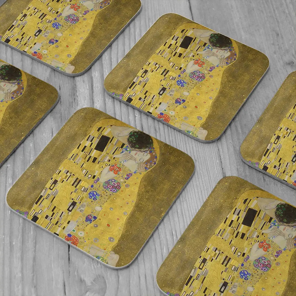 The Kiss Coaster Set The Kiss Coaster Set | The Kiss Designer Coaster | The Kiss Coaster wall art product Gustav Klimt