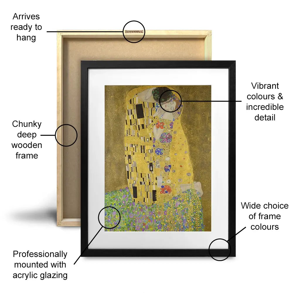 The Kiss Framed Art Print The Kiss Framed Art Print | Klimt Art | Romantic wall art wall art product Gustav Klimt