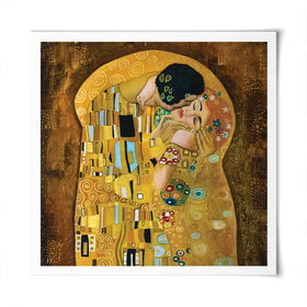 The Kiss Reimagined Square Art Print The Kiss Reimagined Square Art Print wall art product Liliya Kulianionak / Shutterstock