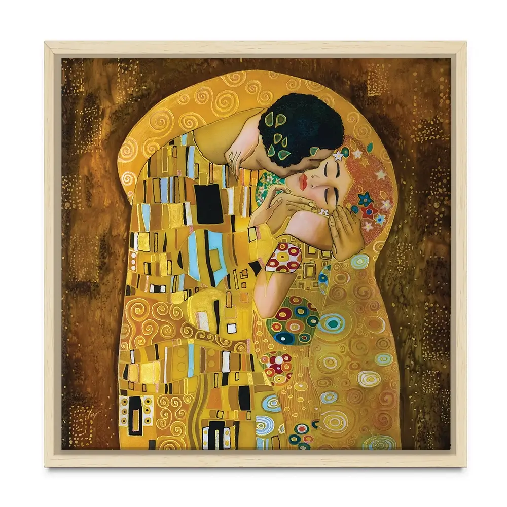 The Kiss Reimagined Square Canvas Print The Kiss Reimagined Square Canvas Print wall art product Liliya Kulianionak / Shutterstock