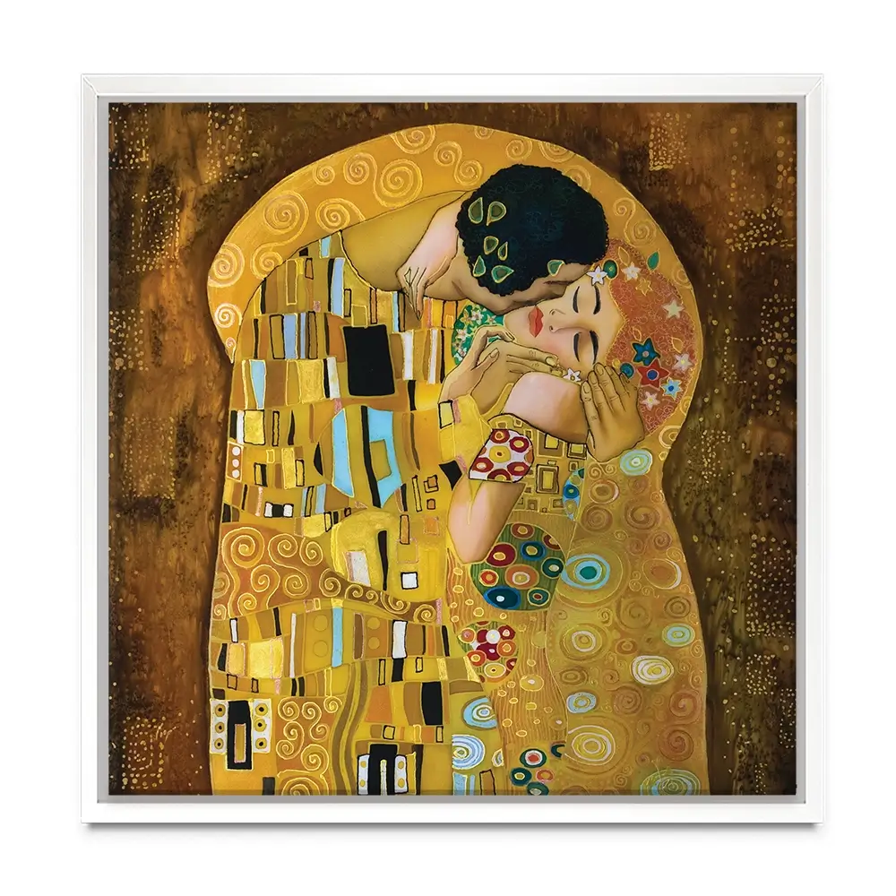 The Kiss Reimagined Square Canvas Print The Kiss Reimagined Square Canvas Print wall art product Liliya Kulianionak / Shutterstock