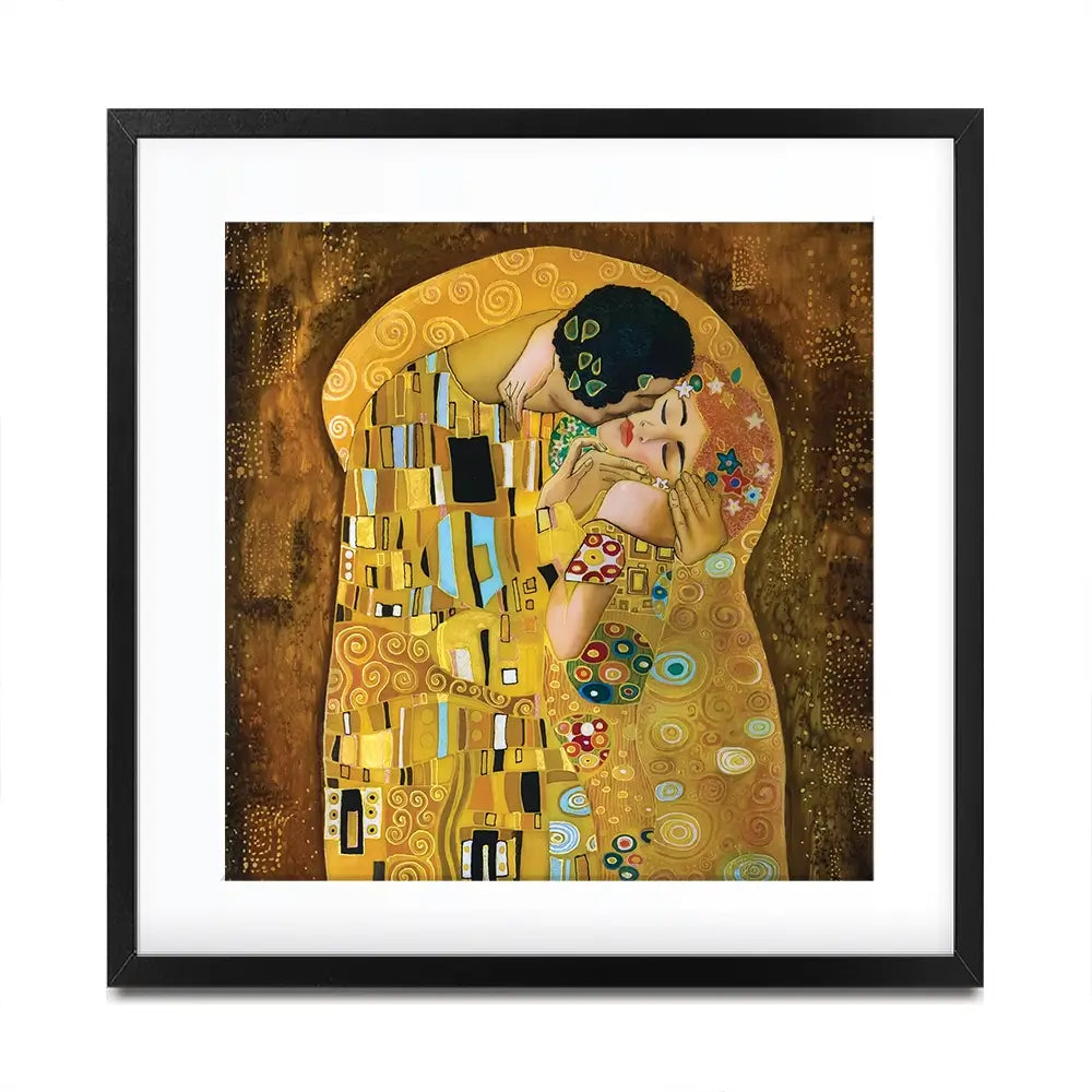 The Kiss Reimagined Square Framed Art Print The Kiss Reimagined Square Framed Art Print wall art product Liliya Kulianionak / Shutterstock