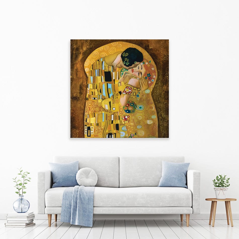 The Kiss Square Canvas Print wall art product Liliya Kulianionak / Shutterstock