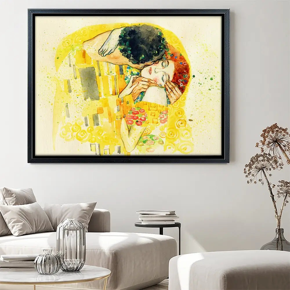 The Kiss Watercolour Canvas Print The Kiss Watercolour Canvas Print wall art product Anna Ismagilova / Shutterstock