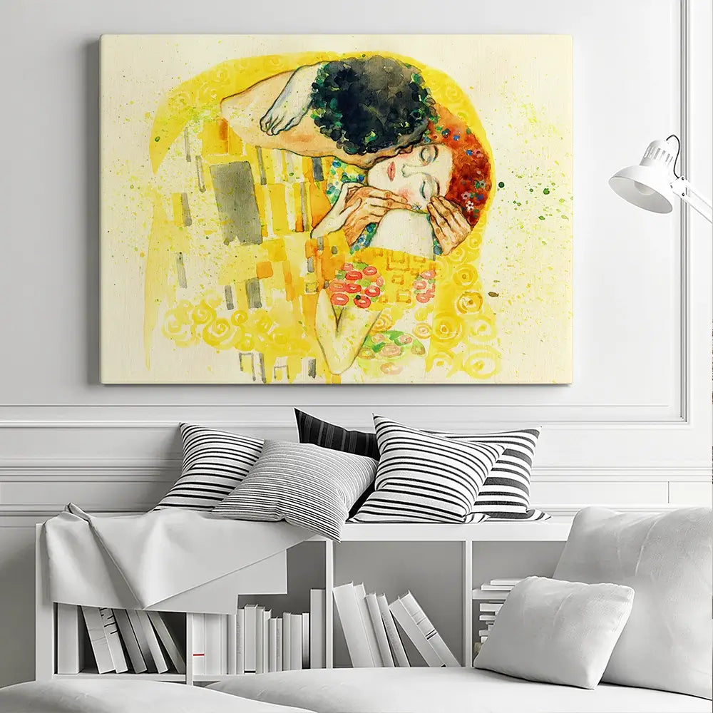 The Kiss Watercolour Canvas Print The Kiss Watercolour Canvas Print wall art product Anna Ismagilova / Shutterstock