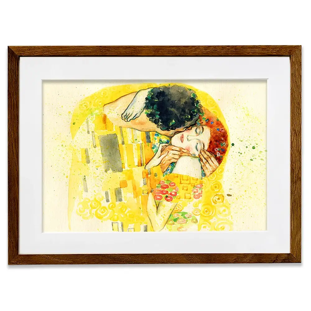 The Kiss Watercolour Framed Art Print The Kiss Watercolour Framed Art Print wall art product Anna Ismagilova / Shutterstock