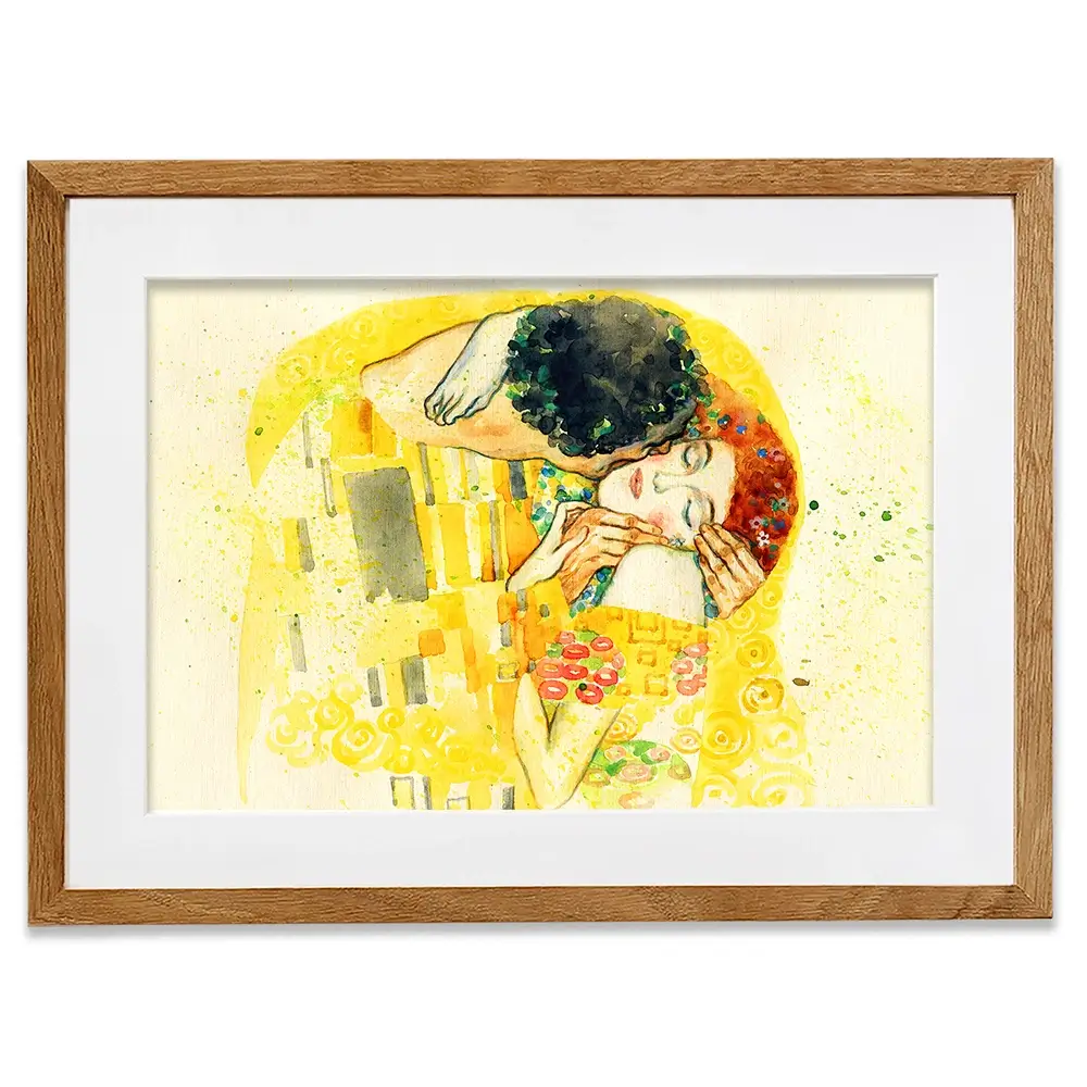 The Kiss Watercolour Framed Art Print The Kiss Watercolour Framed Art Print wall art product Anna Ismagilova / Shutterstock