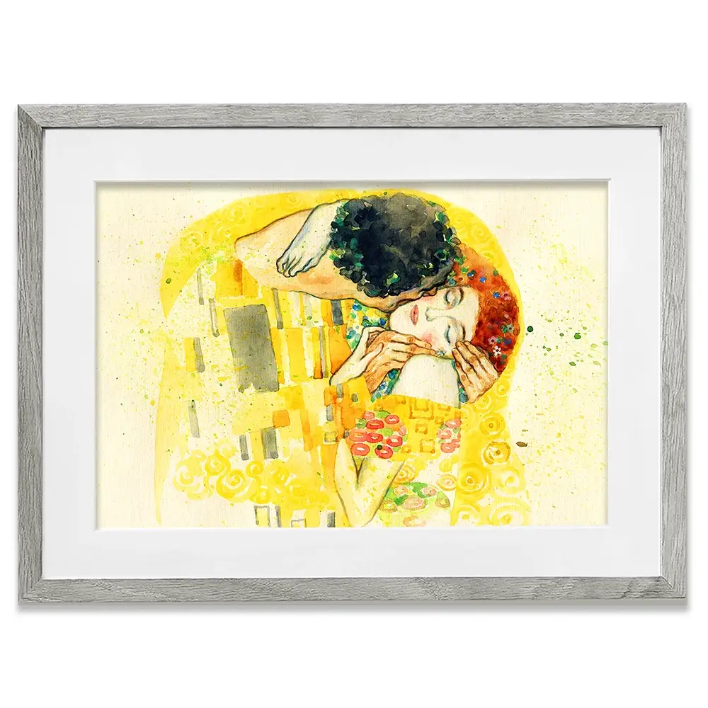 The Kiss Watercolour Framed Art Print The Kiss Watercolour Framed Art Print wall art product Anna Ismagilova / Shutterstock