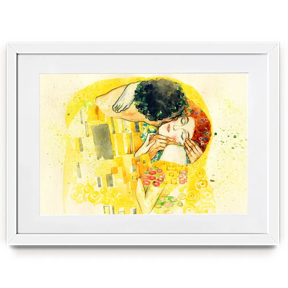 The Kiss Watercolour Framed Art Print The Kiss Watercolour Framed Art Print wall art product Anna Ismagilova / Shutterstock