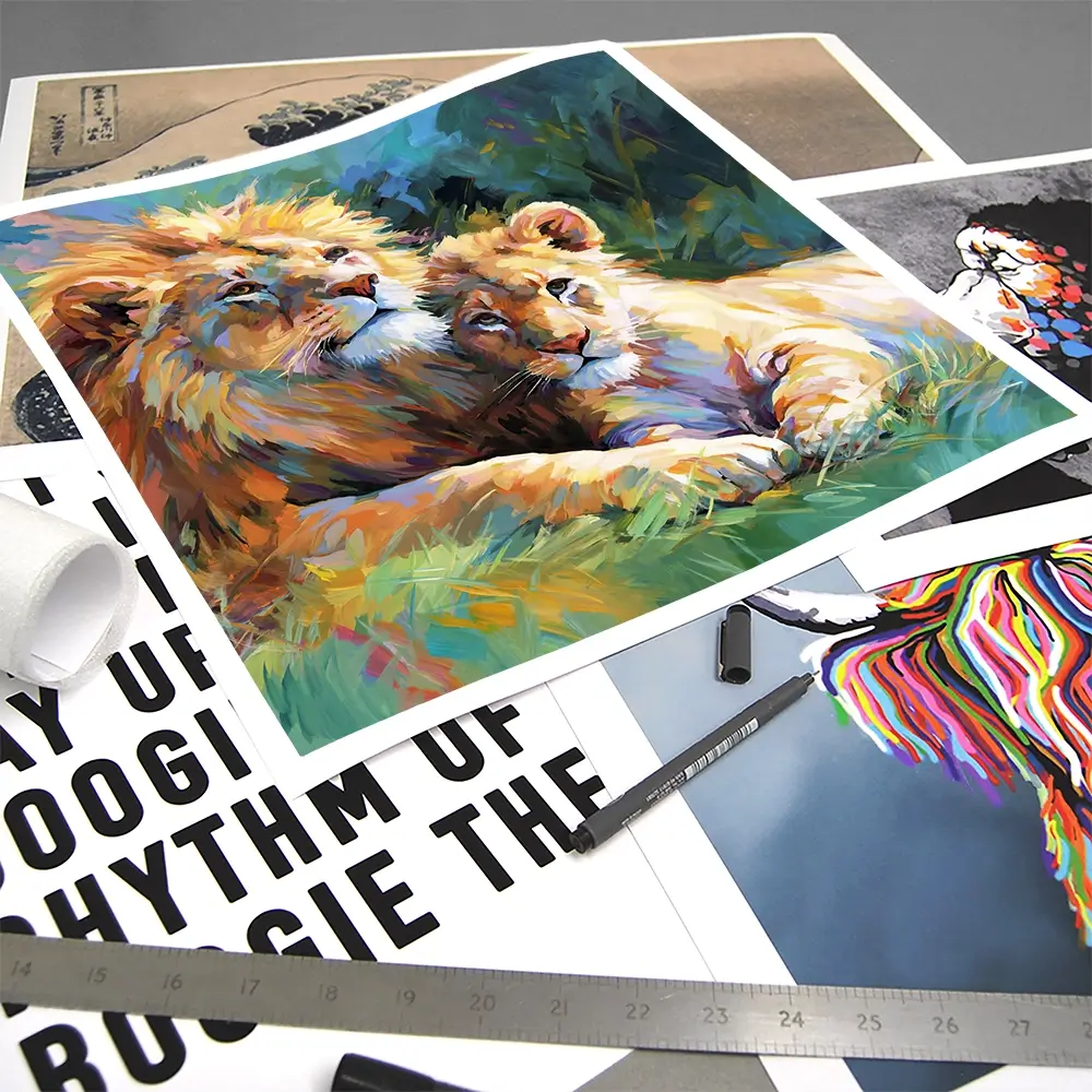 The Lions Embrace Square Art Print The Lions Embrace Square Art Print wall art product Art Print Shop