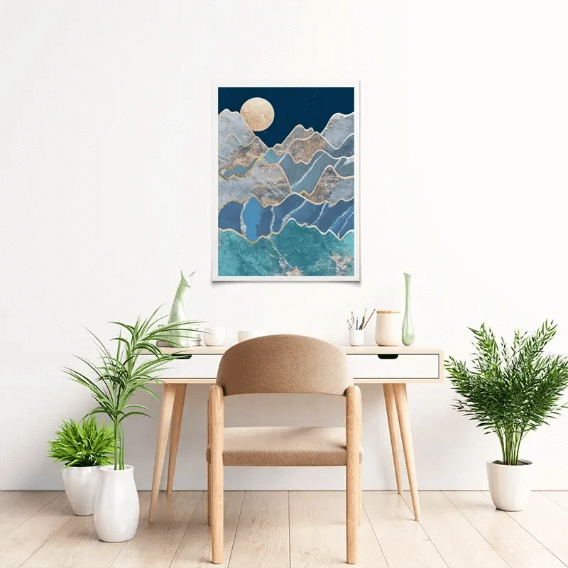 The Moon And The Mountains Art Print The Moon And The Mountains Art Print wall art product Sarah Manovski