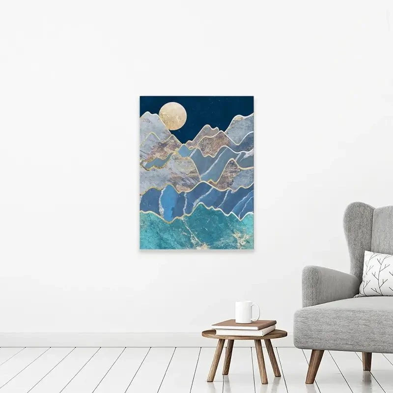 The Moon And The Mountains Canvas Print The Moon And The Mountains Canvas Print wall art product Sarah Manovski