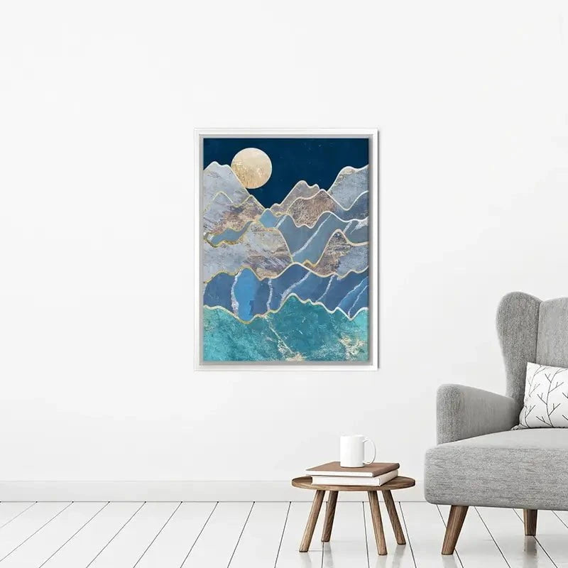 The Moon And The Mountains Canvas Print The Moon And The Mountains Canvas Print wall art product Sarah Manovski