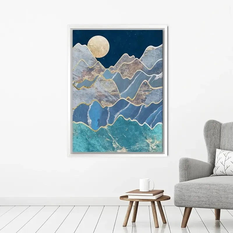 The Moon And The Mountains Canvas Print The Moon And The Mountains Canvas Print wall art product Sarah Manovski