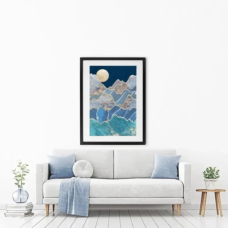 The Moon And The Mountains Framed Art Print The Moon And The Mountains Framed Art Print wall art product Sarah Manovski