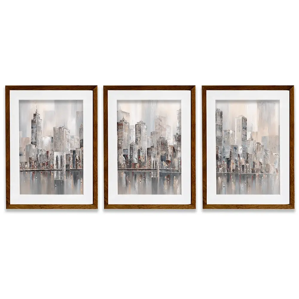 The New York Skyline Framed Art Print Trio The New York Skyline Framed Art Print Trio wall art product Isabella Karolewicz