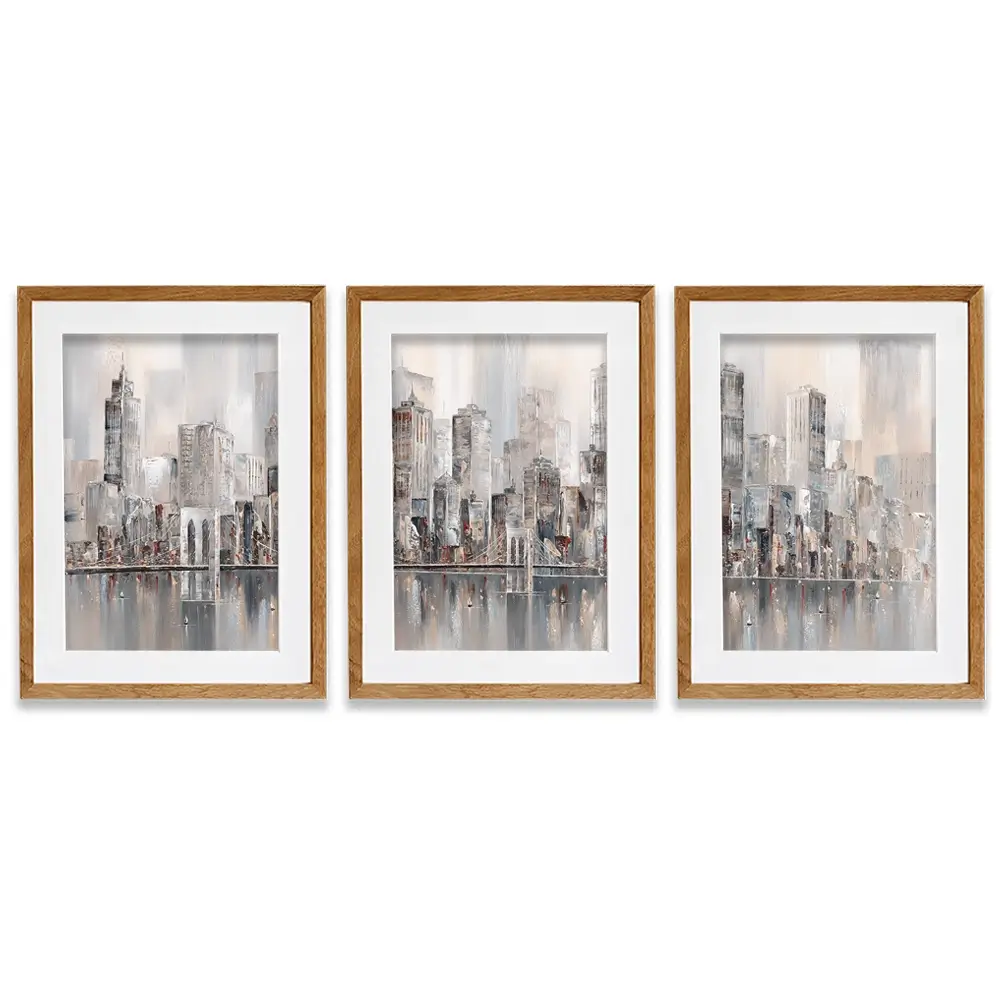 The New York Skyline Framed Art Print Trio The New York Skyline Framed Art Print Trio wall art product Isabella Karolewicz