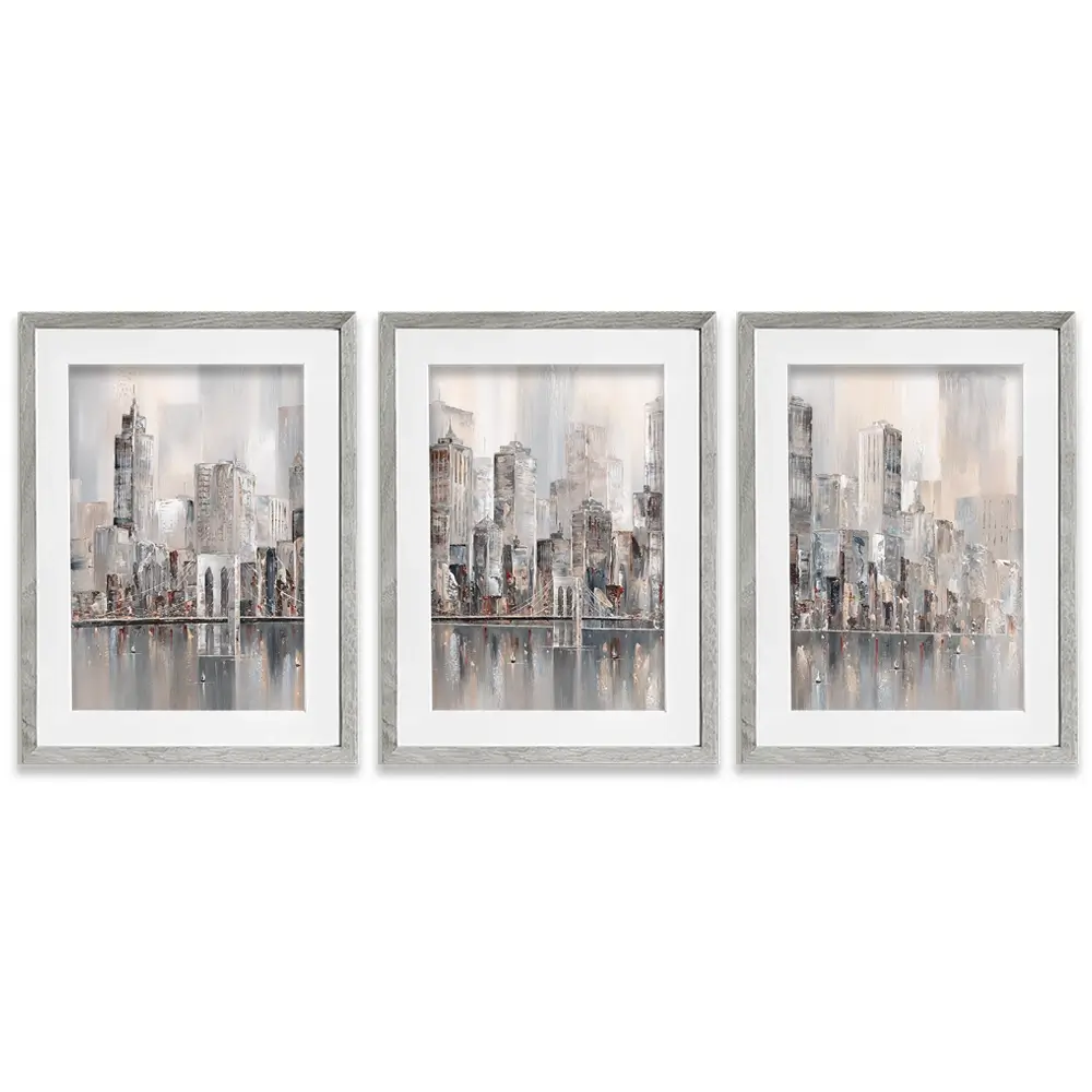 The New York Skyline Framed Art Print Trio The New York Skyline Framed Art Print Trio wall art product Isabella Karolewicz