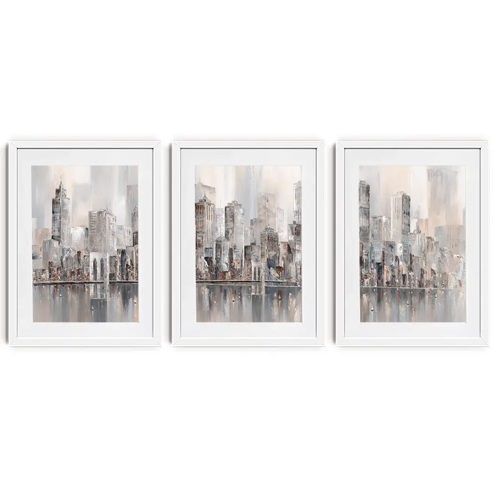 The New York Skyline Framed Art Print Trio The New York Skyline Framed Art Print Trio wall art product Isabella Karolewicz