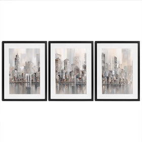 The New York Skyline Framed Art Print Trio The New York Skyline Framed Art Print Trio wall art product Isabella Karolewicz
