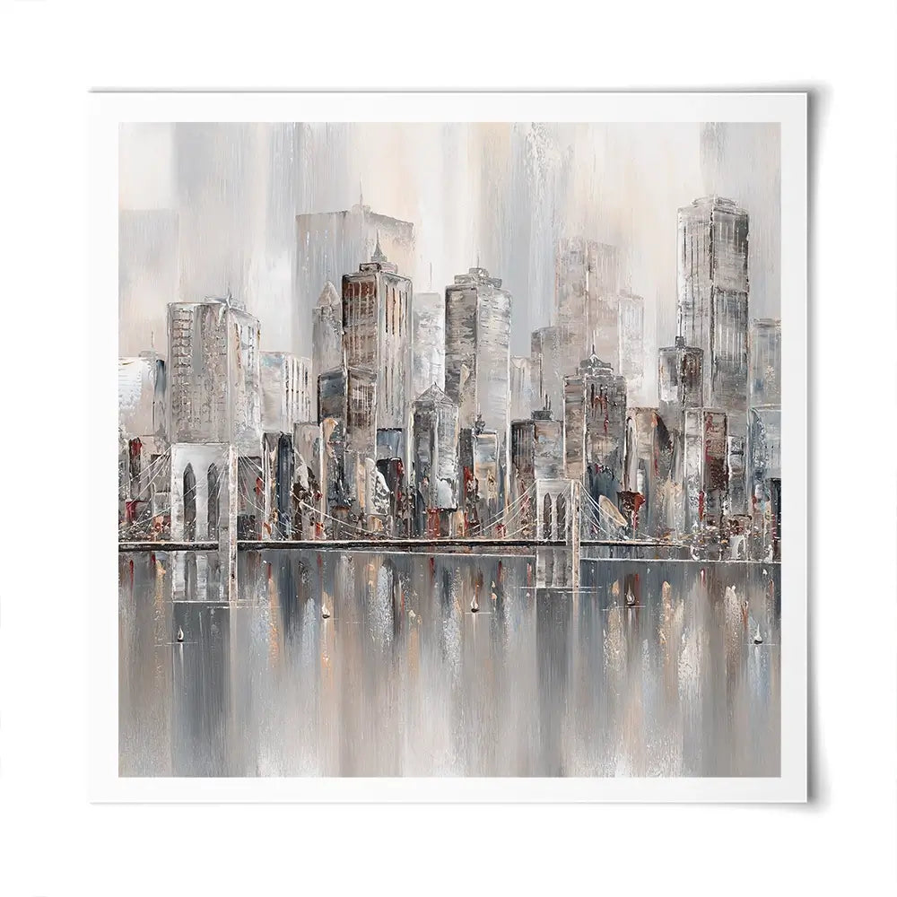 The New York Skyline Square Art Print The New York Skyline Square Art Print wall art product Isabella Karolewicz