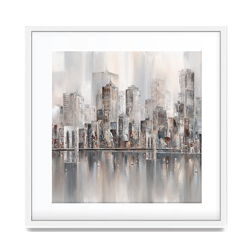 The New York Skyline Square Framed Art Print The New York Skyline Square Framed Art Print wall art product Isabella Karolewicz