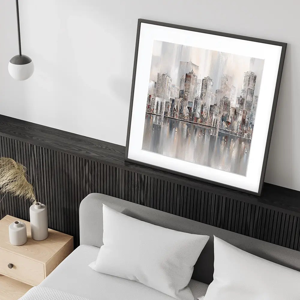 The New York Skyline Square Framed Art Print The New York Skyline Square Framed Art Print wall art product Isabella Karolewicz