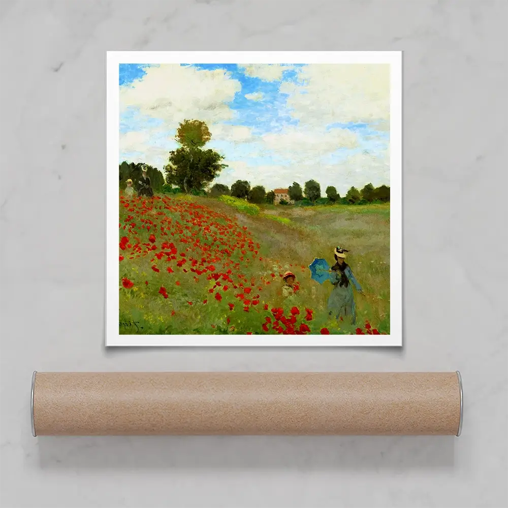 The Poppy Field Square Art Print The Poppy Field Square Art Print wall art product Art Print Shop