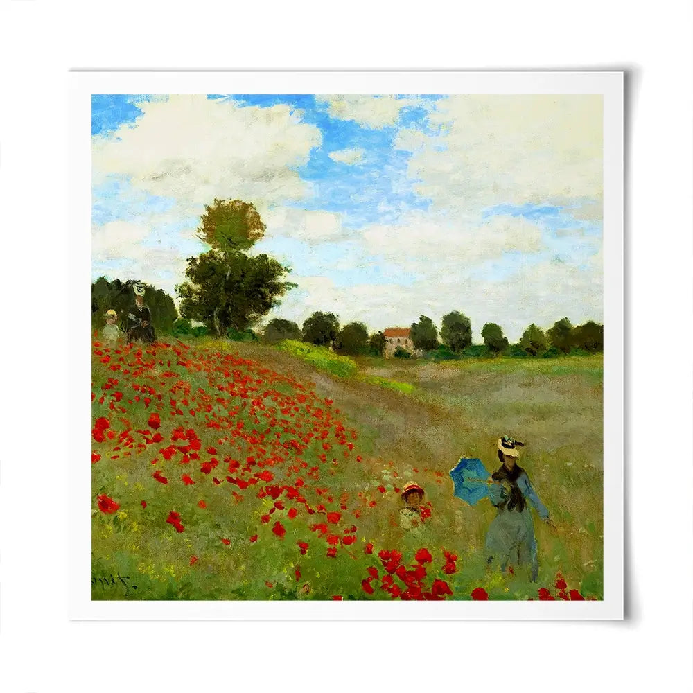The Poppy Field Square Art Print The Poppy Field Square Art Print wall art product Art Print Shop
