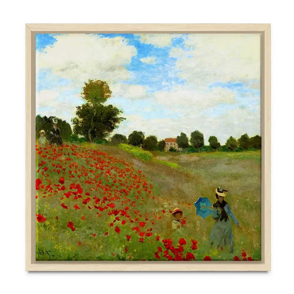 The Poppy Field Square Canvas Print The Poppy Field Square Canvas Print wall art product Art Print Shop