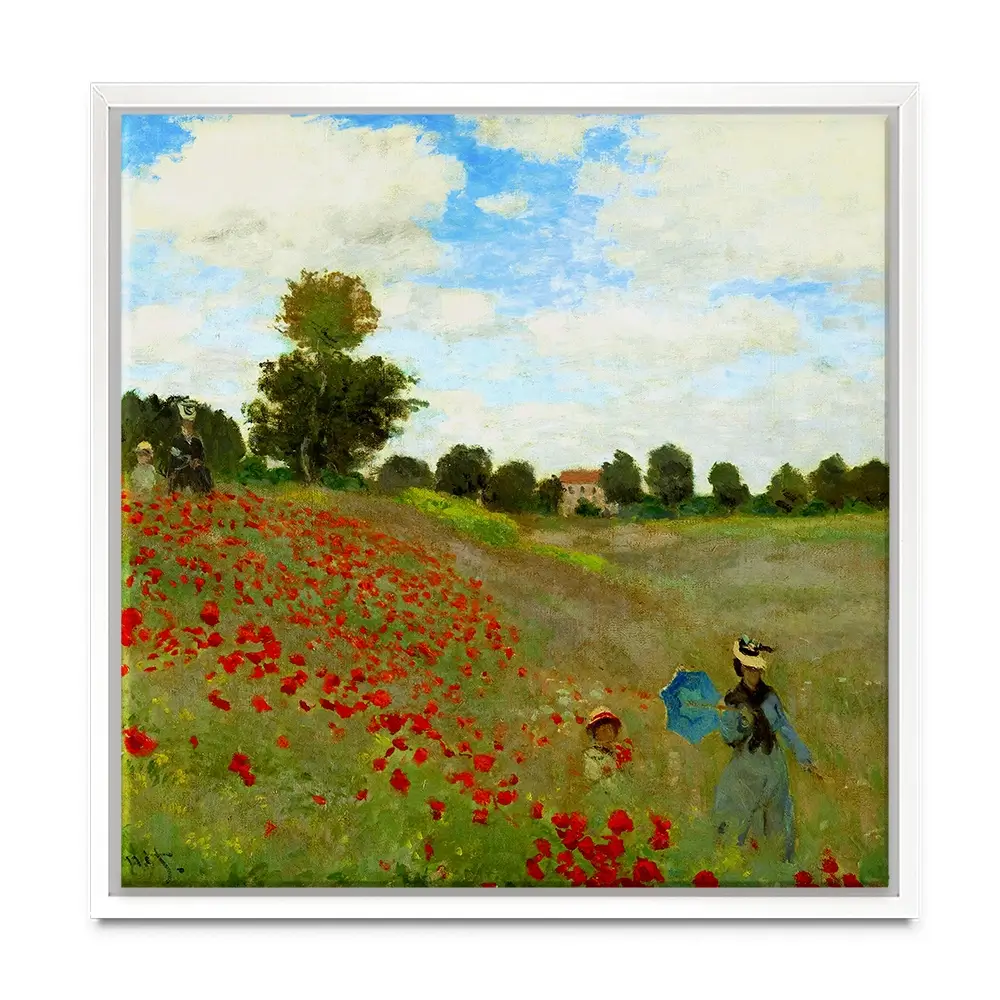 The Poppy Field Square Canvas Print The Poppy Field Square Canvas Print wall art product Art Print Shop