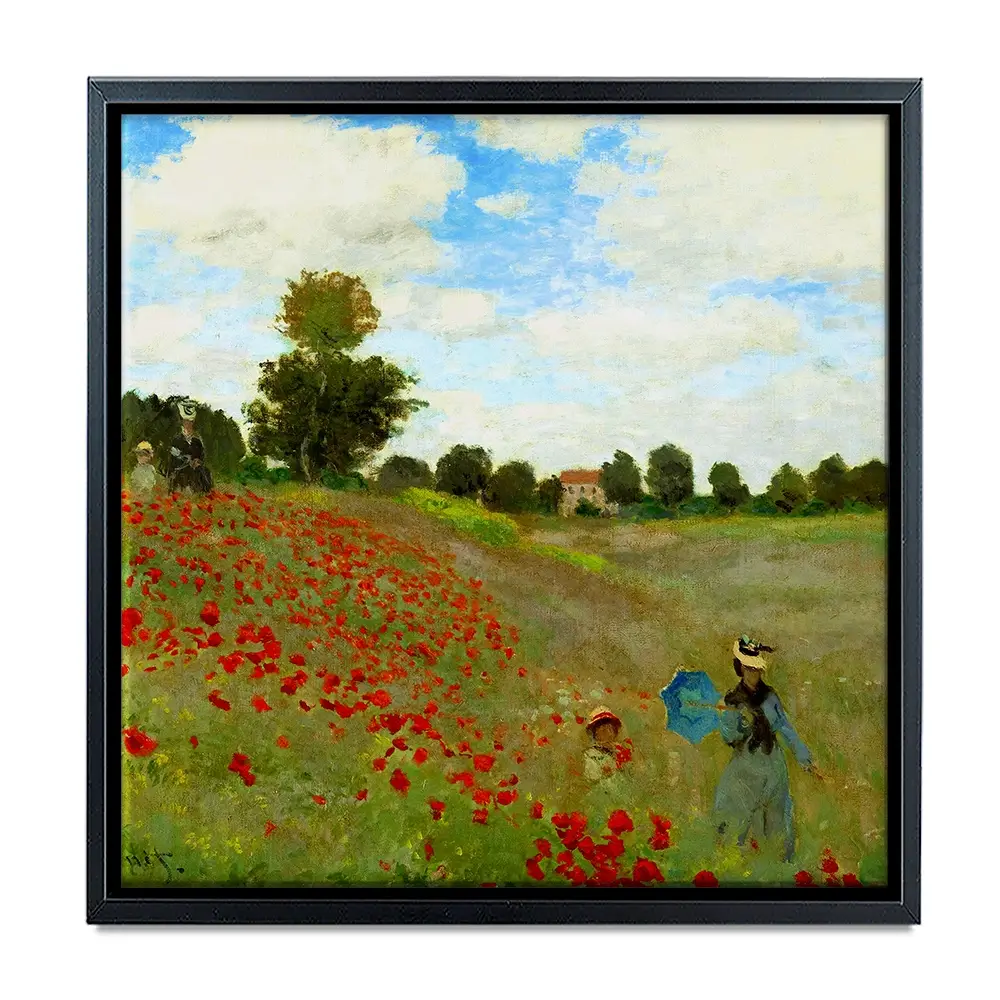 The Poppy Field Square Canvas Print The Poppy Field Square Canvas Print wall art product Art Print Shop