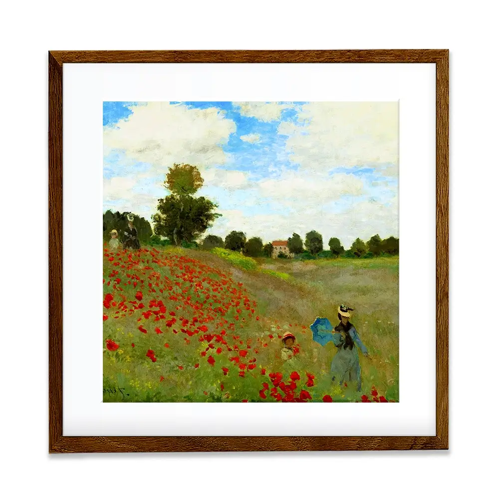 The Poppy Field Square Framed Art Print The Poppy Field Square Framed Art Print wall art product Art Print Shop