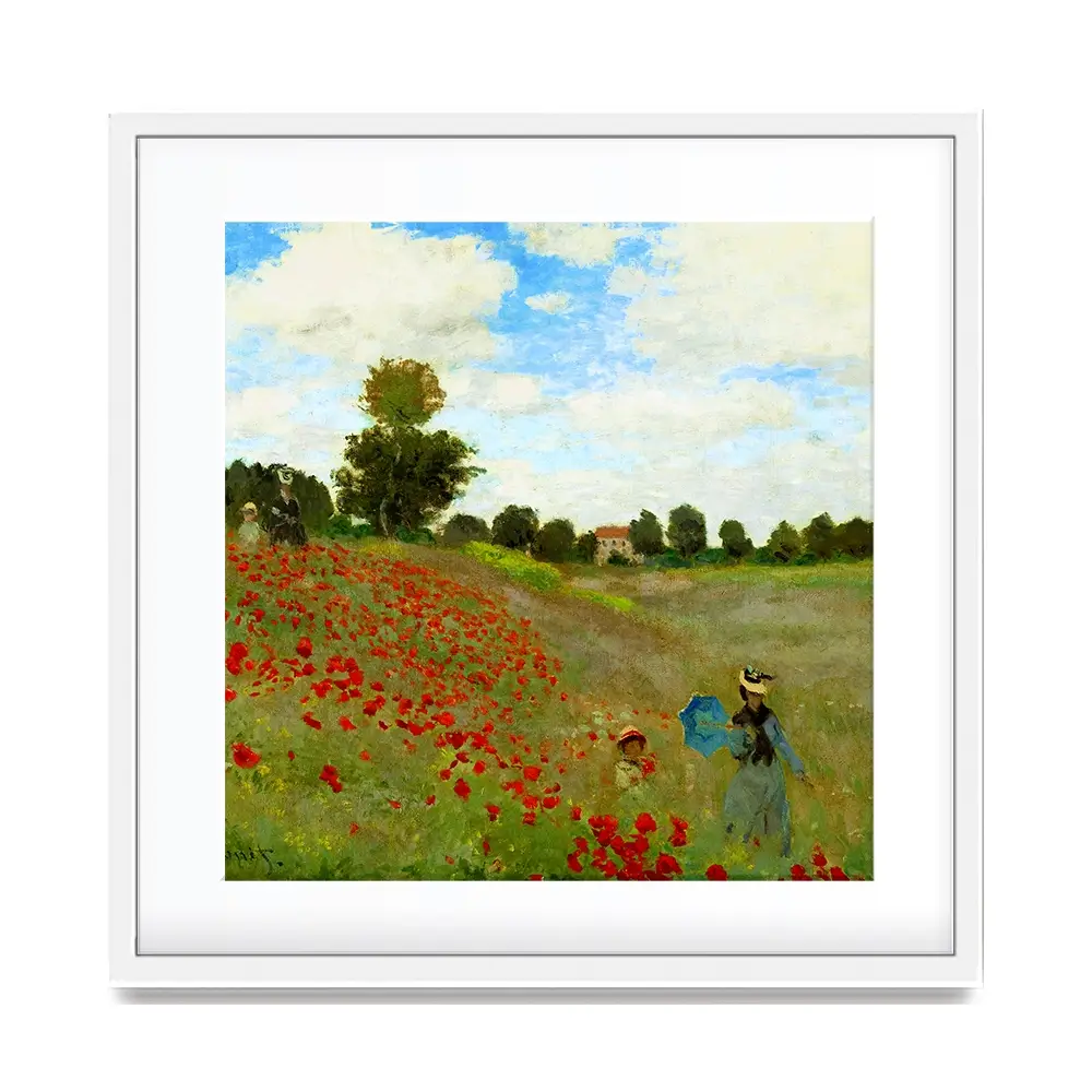 The Poppy Field Square Framed Art Print The Poppy Field Square Framed Art Print wall art product Art Print Shop