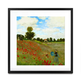 The Poppy Field Square Framed Art Print The Poppy Field Square Framed Art Print wall art product Art Print Shop