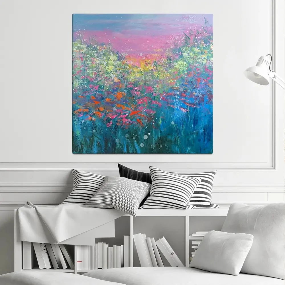 The Power Of Flowers Square Canvas Print The Power Of Flowers Square Canvas Print wall art product Laure Bury