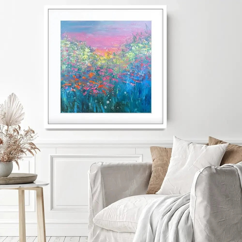 The Power Of Flowers Square Framed Art Print The Power Of Flowers Square Framed Art Print wall art product Laure Bury
