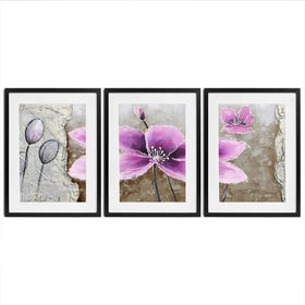 The Purple Pink Toned Flower Framed Art Print Trio The Purple Pink Toned Flower Framed Art Print Trio wall art product Art Print Shop