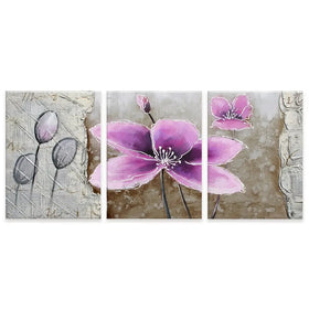 The Purple Pink Toned Flower Trio Canvas Print The Purple Pink Toned Flower Trio Canvas Print wall art product JS CHENYU ARTS / Shutterstock