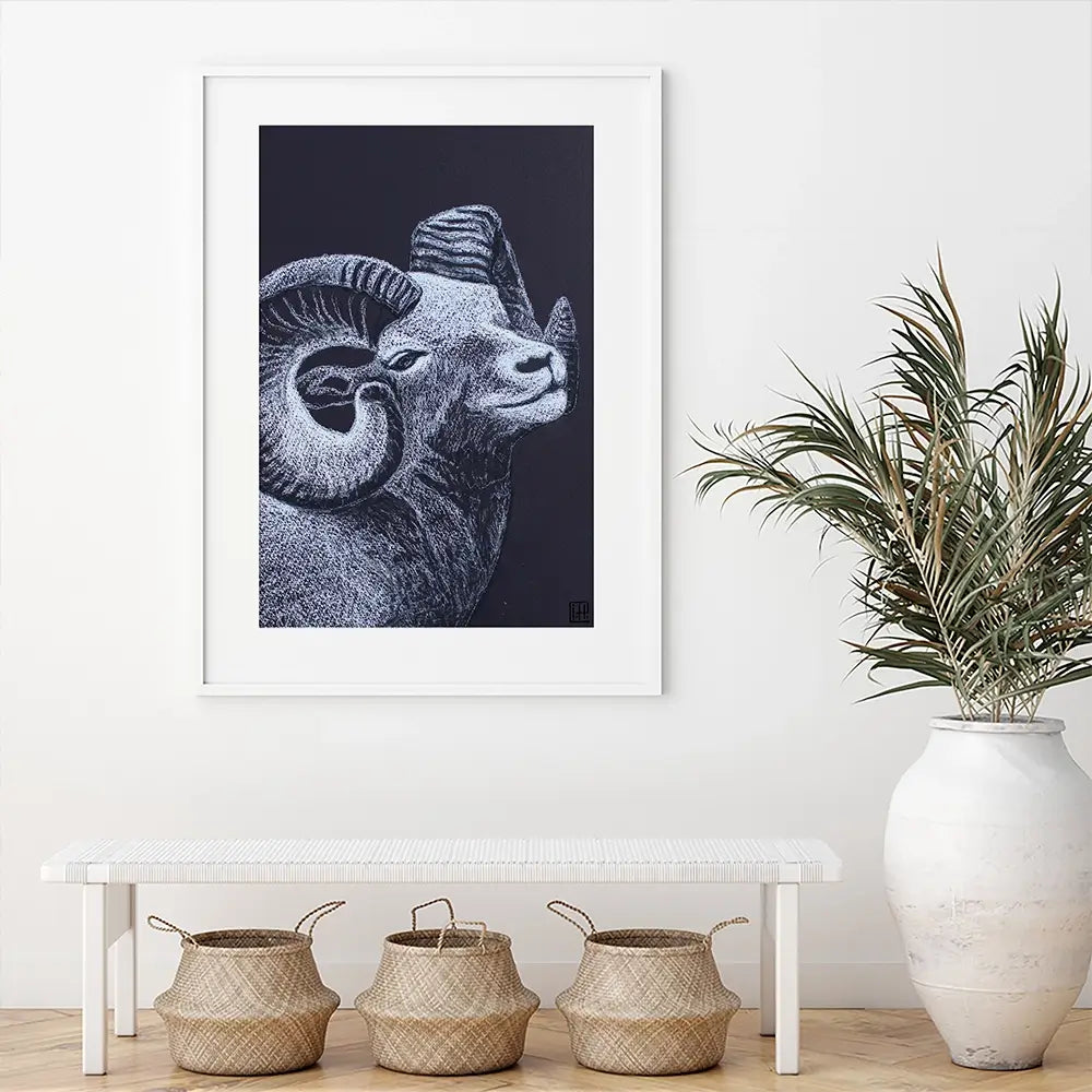 The Ram Framed Art Print The Ram Framed Art Print wall art product Studio Paint-Ing