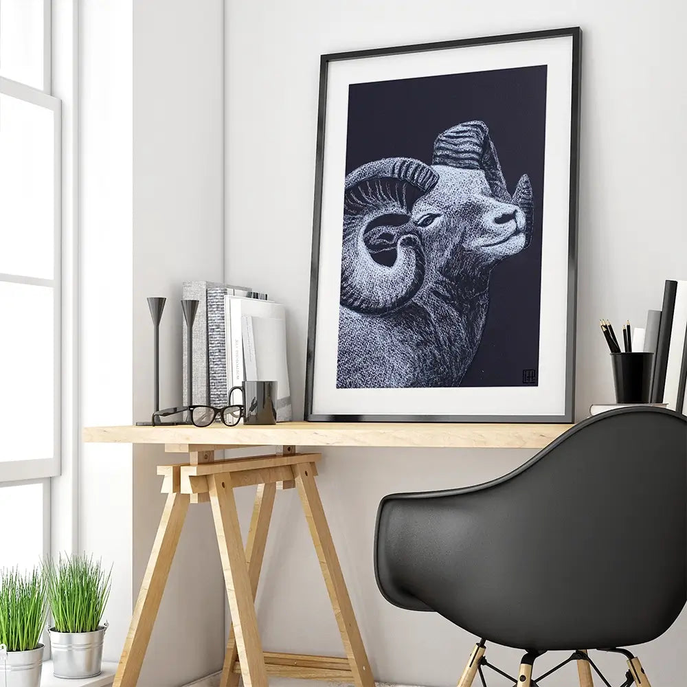The Ram Framed Art Print The Ram Framed Art Print wall art product Studio Paint-Ing