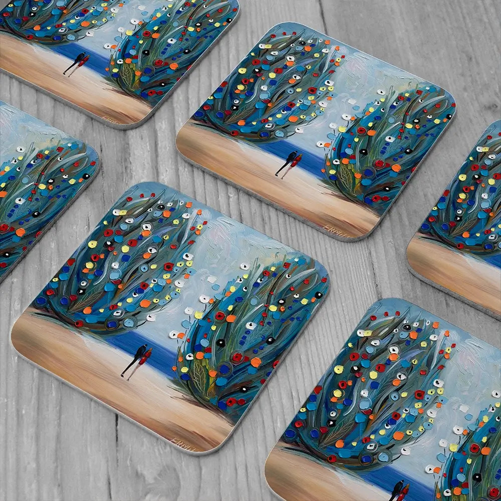 The Sea Garden Coaster Set The Sea Garden Coaster Set wall art product Ekaterina Ermilkina