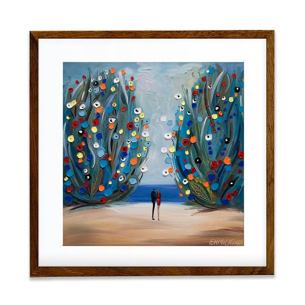 The Sea Garden Square Framed Art Print The Sea Garden Square Framed Art Print wall art product Ekaterina Ermilkina